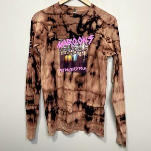 Rare 2018 Maroon 5 Red Pill Blues Tour Tie Dye Long Sleeve Crew Neck Band Tee S